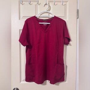 Healing Hands Red Scrub Top Size XL